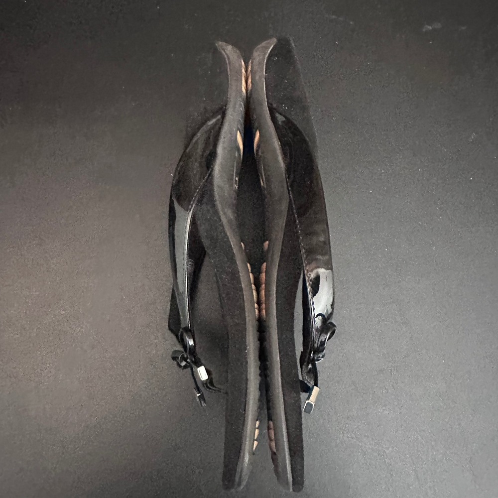 Vionic Bella II Black Patent Bow Flip Flop Sandals Orthotic Womens Size 9 - Picture 6 of 8